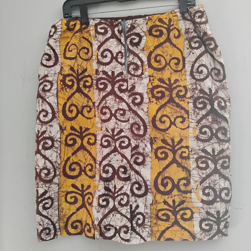 Vintage Sankofa Batik Skirt, Size 12